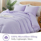 Andency Comforter King Size Bed Set Lavender, All Season Soft Tassel Bed Set - Image 5