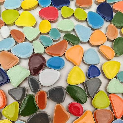 1.1lb Ceramic Mosaic Tiles, Mixed Colour Ceramic Mosaic Pieces - Image 2