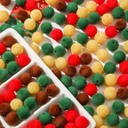 16mm Acrylic Beads 100pcs Christmas Pom Pom Bead Loose Fuzzy Faux Fur Poms Beads - Image 5