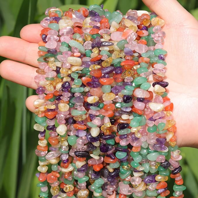 400pcs Natural Chip Stone Beads - Image 2