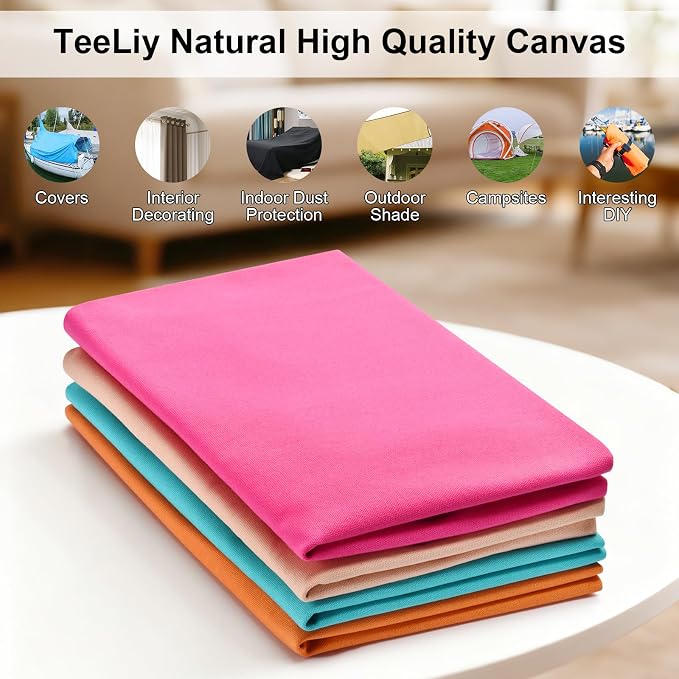 Cotton Canvas Fabric, 16oz Natural Duck Canvas Fabric Textil Medium Weight 59" - Image 5