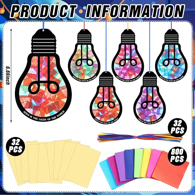 Eersida 32 Sets Illumination Crafts Bulk 2026 Vbs, Jesus is The Light of The - Image 3