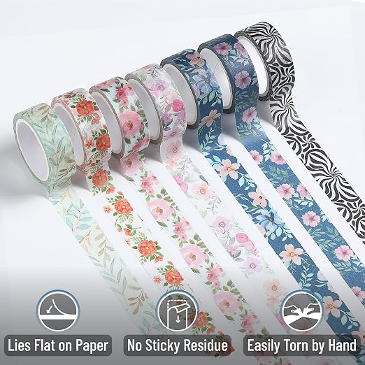 Mr. Pen- Washi Tape Set, 21 Rolls, Floral Vintage | 5 Yards/Roll, Washi Tape - Image 4