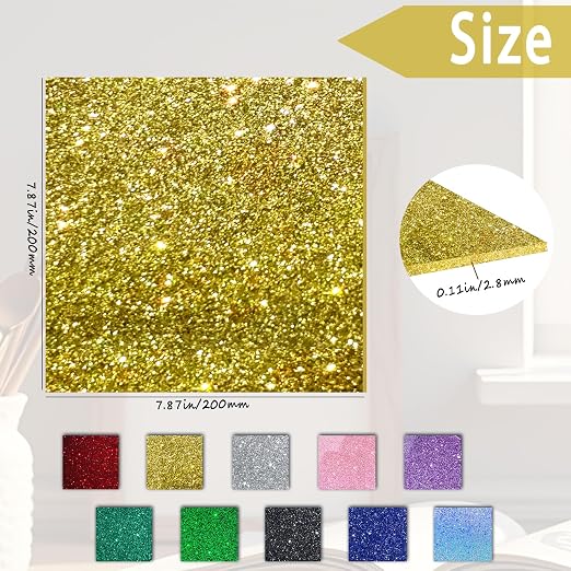 Glitter Acrylic Sheets, 2 Pack | 1/8 in Thick, Cast Sparkly, - Image 2
