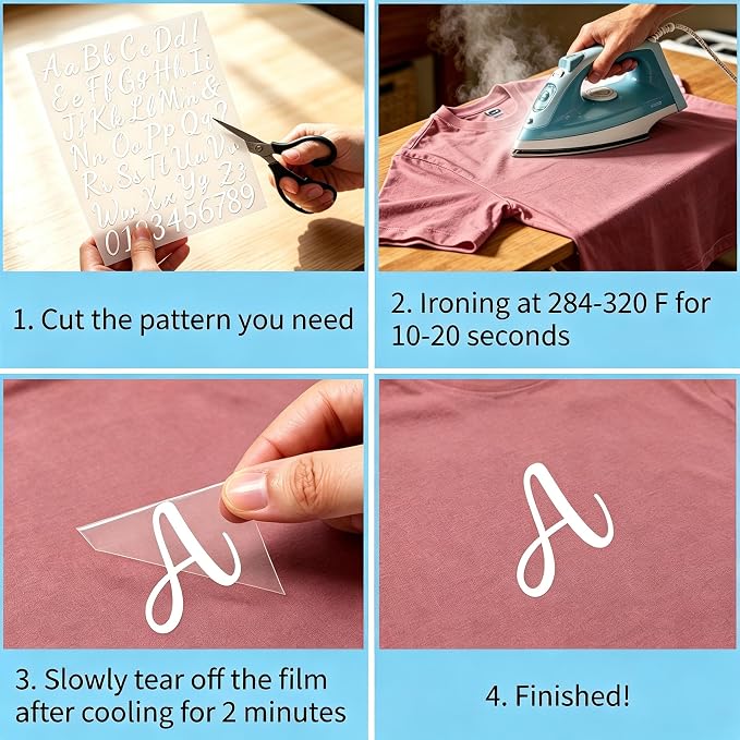 12pcs Iron on Letters for Clothing, Heat Transfer Vinyl Letters, DIY Fabric - Image 3