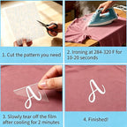 12pcs Iron on Letters for Clothing, Heat Transfer Vinyl Letters, DIY Fabric - Image 3