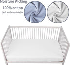 GUNTAIL Crib Sheets for Boys Girls, 100% Cotton Fitted Crib Sheet 2 Pack for - Image 3