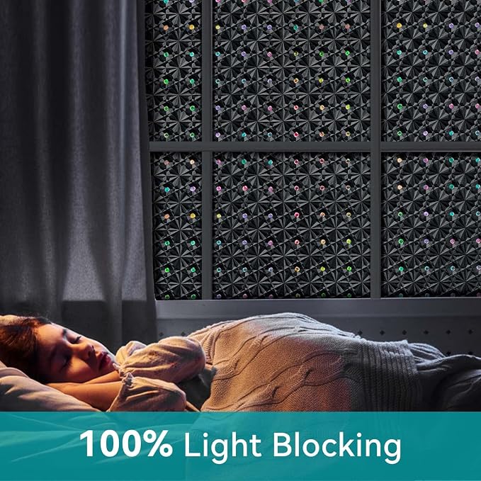 Windimiley Blackout Window Film, 100% Light Blocking Privacy, 11.8" x 78.7" | - Image 2