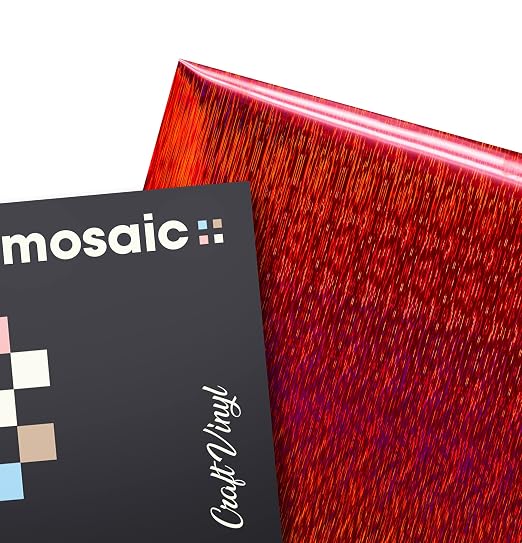 Mosaic+ Red Brushed Holographic 1ft x 5ft Crafting Vinyl Crinkle-Free 8yr UV - Image 3