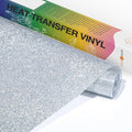 HTVRONT Silver Glitter HTV Vinyl- 10” x 5ft Silver Glitter Iron On Vinyl | by HTVRONT