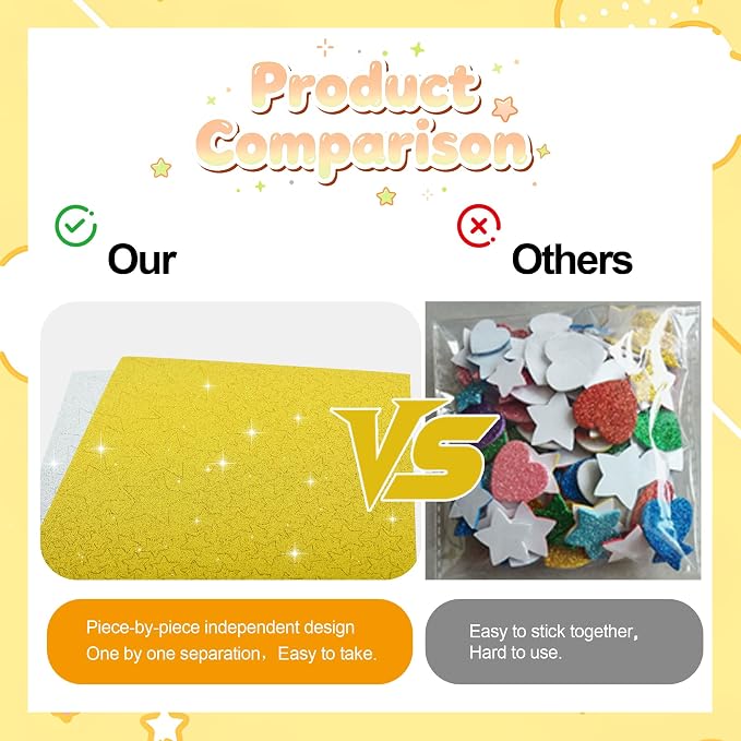 BEISHIDA 1020 PCS Glitter Foam Stickers - Image 2