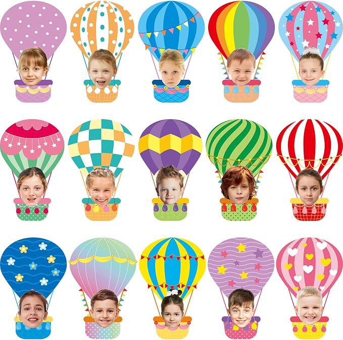 AUGSUN 60 Pcs Hot Air Balloon Bulletin Board Decorations Back to School by AUGSUN