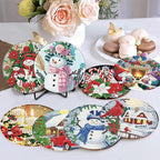 8 Pack Christmas Diamond Art Coasters, Diamond Painting Coasters Kits | - Image 5