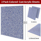 2 PCS 10 x 10 inch Glitter Colored Plexiglass Acrylic Sheets - Image 2