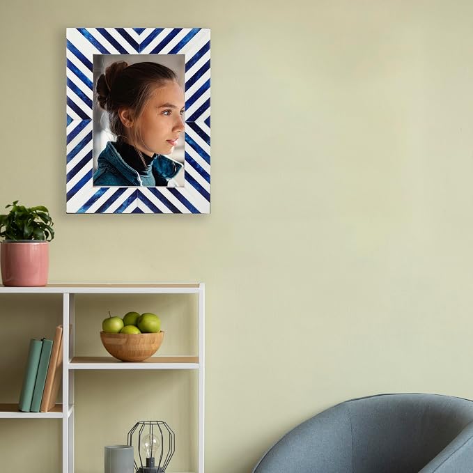 Picture Photo Frame Chevron Herringbone Art Inspired Vintage Table-Top/Wall - Image 4