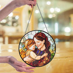 LOVELYPOD Custom Mom Faux Stained Glass Sun Catcher, Personalized Family - Image 4