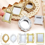 Skylety 10 Pieces Miniature Dollhouse Mirror European Frame Mirror Victorian - Image 2
