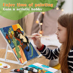 koseibal Acrylic Art Set with 24 Acrylic Paints, 8 DIY Wooden Stencils 5 Canvas - Image 6