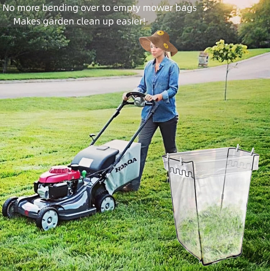 Garden Trash Bag Holder - Outdoor Leaf Bag Support Stand Multi-Use Metal Garbage Bag Holder Frame Holds 30-45 Gallons Bag for Leaves, Camping, Yard Weeding, Lawn Party