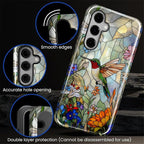 for Samsung Galaxy S25 FE Case, Hummingbird Wildflower Stained Glass Pattern - Image 7