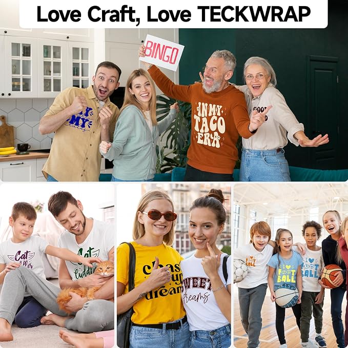 TECKWRAP Heat Transfer Vinyl for T-Shirts 33 Sheets 12"x12" Easy Cut & Weed | - Image 8