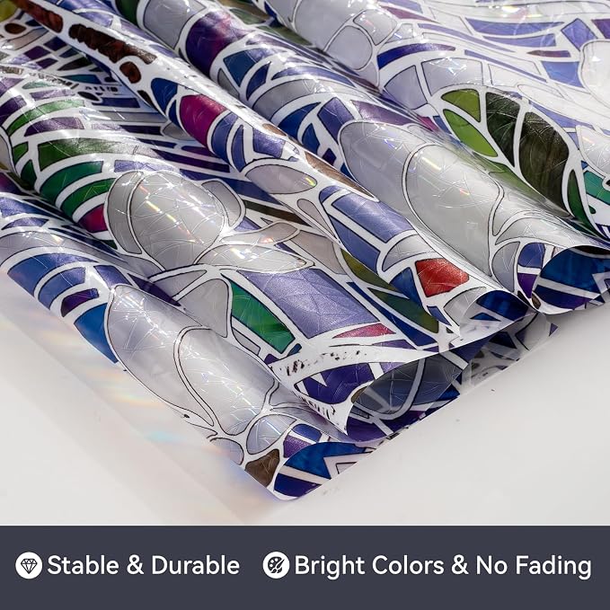 DKTIE Magnolia Pattern Stained Glass Window Film Floral Decorative Window - Image 8
