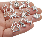 100g Craft Supplies Antique Silver Animals Cat Dog Pet Charms Pendants - Image 3