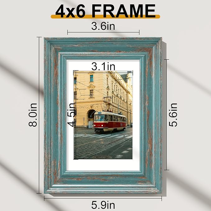 Vittanly 4x6 Picture Frames Set of 2, Ornate Vintage Photo Frame - Image 3