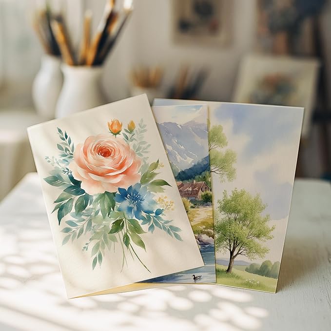 Threvortax 100 PCS Watercolor Paper 5X7 Inch 105LB/230GSM Cold Press Water - Image 7