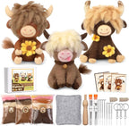 Yizzvb Needle Felting Kit, Highland Cow Family Needle Felting Kits by yizzvb
