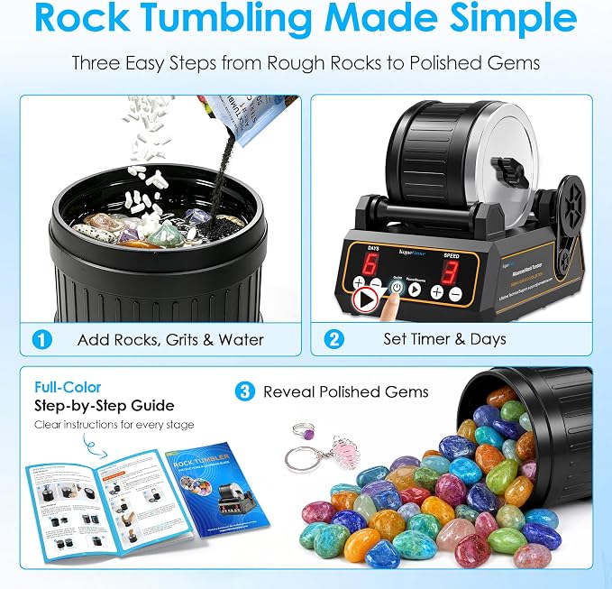 K1 Rock Tumbler Kit – Reliable Rotary Rock Polisher - Image 6
