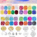 Funtopia Glass Beads for Bracelets 6mm, Crystal Beads for Bracelets DIY Crafts - Image 2