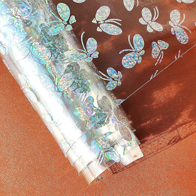 HYANG Transparent Butterfly PVC Super Clear Holographic Vinyl Faux Leather - Image 3