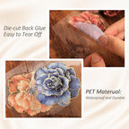 emmoolife Pressed Flower Stickers Set Large Dried Flowers Themed Resin Sticker - Image 4