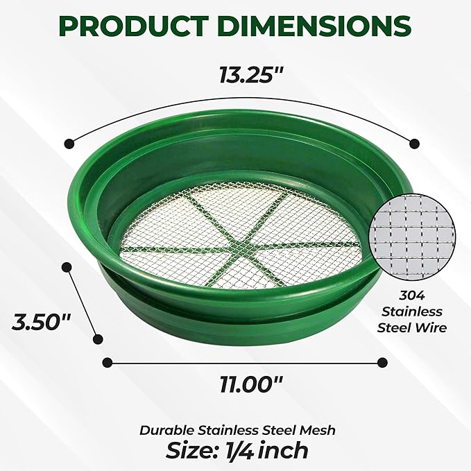 SE 13.25 Inch Wide Stackable Classifier Gold Prospecting Pan - Image 3