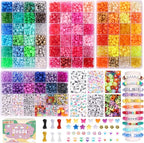 QUEFE 4900pcs Pony Beads Kandi Bracelet Kit, Friendship Bracelet Making Kit by QUEFE