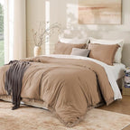 Andency Taupe Comforter Set Queen, 3 Pieces Boho Tassel Lightweight Bedding by Andency