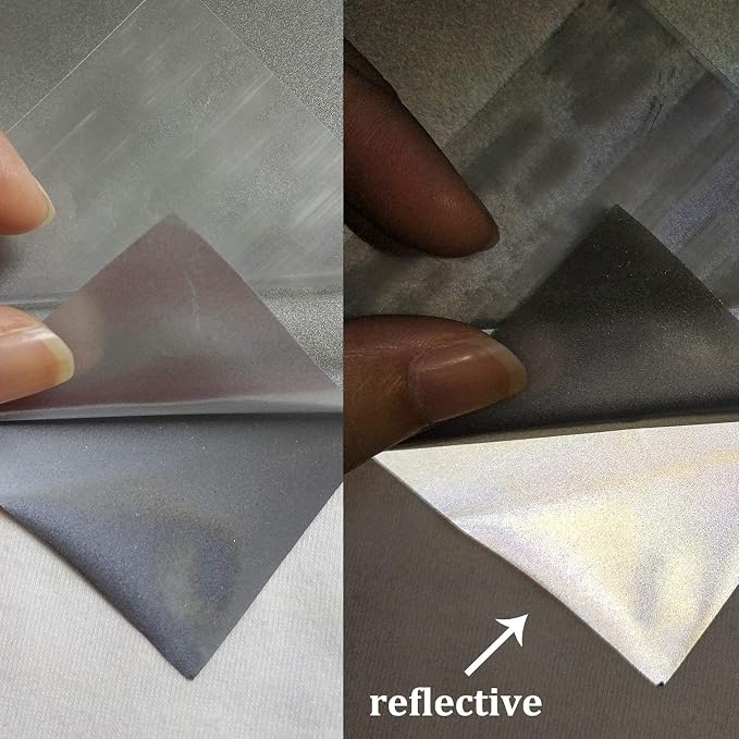 guangyintong Reflective Dark Grey Heat Transfer Vinyl HTV Rolls, Dark Grey HTV - Image 3