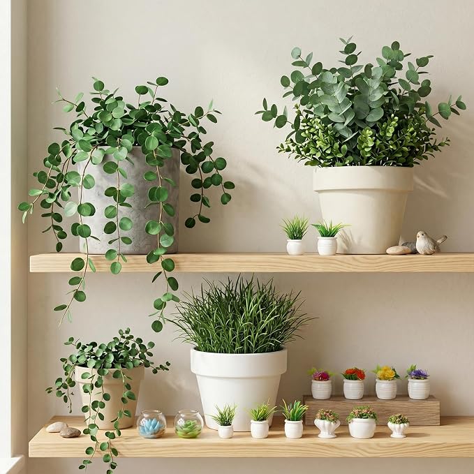 Tlence 29 Pcs Miniature Dollhouse Plants, Mini Artificial Potted Flowers - Image 6