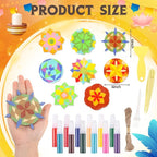 Weekgrat 48 Pcs 4 Inch Sand Painting Mandala Coloring Craft Kits Animal Wooden - Image 2
