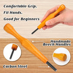 WILLBOND 5 Pcs Linocut Carving Tools Set Triangular Linoleum Various Sizes Wood - Image 3