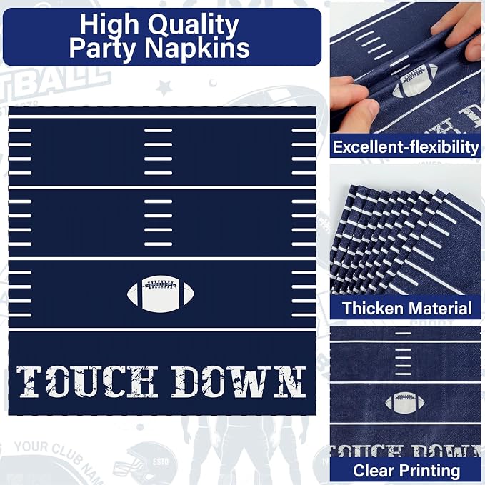 Qyeahkj 25 Guests Cowboys Football Party Plates and Napkins Supplies American - Image 5