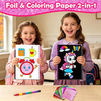 FUNNYB&G Foil Art Craft Kit for Girls 4-10 Years Old: Mess-Free & No-Glue - Image 2