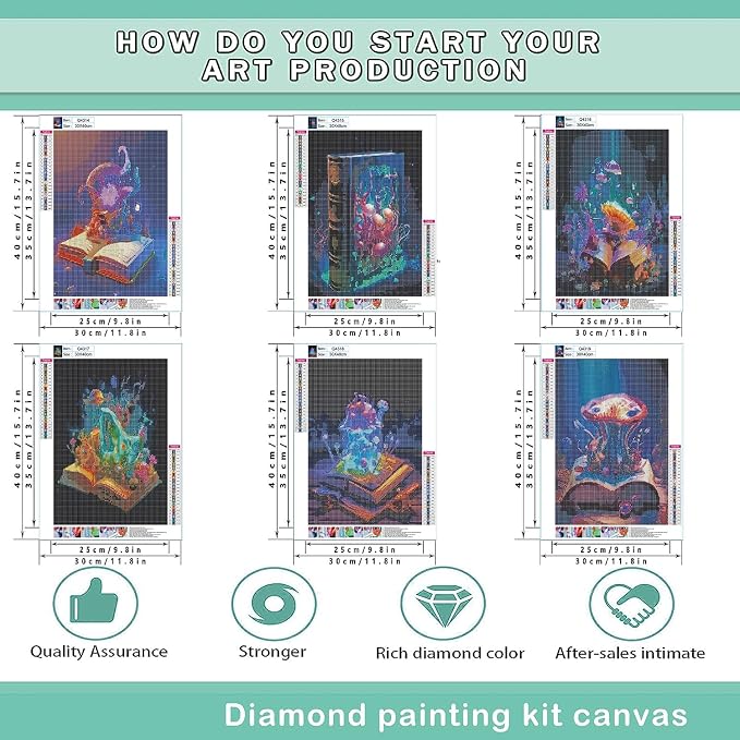 Leatrice 6PCS Diamond Art Kits for Adults Round Diamond Painting Dot Gem Art - Image 2