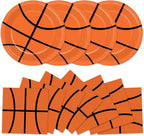 48Pcs Basketball Paper Plates and Napkins Basketball Birthday Party Decorations by Qyeahkj