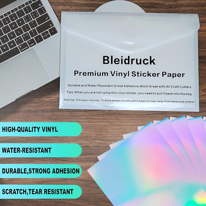 Bleidruck 25 Sheets 8.25x11.7 Inches Clear Holographic Premium Cold Laminated - Image 3