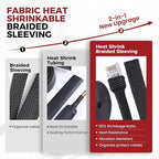 Heat Shrink Wire Loom 2:1 Shrinkable Braided Cable Sleeve 3/4 Inch ID-128ft - Image 3