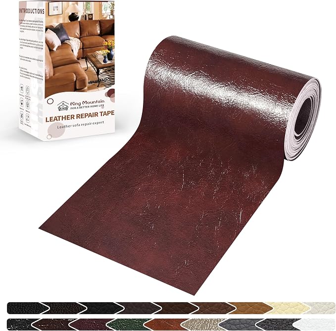 KING MOUNTAIN Leather Repair Patch, 4 x 63 Inches self Adhesive Leather Repair by ForABetterHomeLife