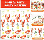 Qyeahkj 100 Pcs Crawfish Boil Party Plates and Napkins Set Crawfish Party - Image 3