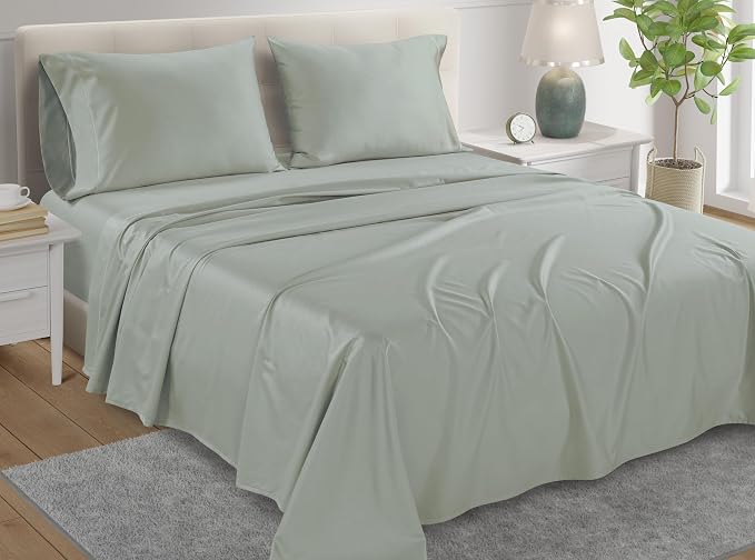 King Bed Sheets Deep Pocket King Sheet Set, 800 Thread Count Sateen Weave Long by CHATEAUHOMECOLLECTION